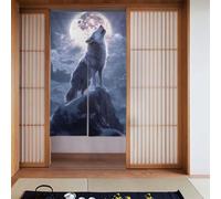 ZSUUGJ Lonely Wolf Rideau de porte en tissu doux et élégant, séparateur de pièce pour l'intimité et blocage de la lumière, idéal pour salon, chambre à coucher, cuisine, bureau