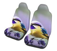 ZSUUGJ Lot de 2 housses de siège auto Bird In Purple Lavande, faciles à installer et à nettoyer, protègent contre la saleté, l'usure et les taches pour voiture, SUV ou camion