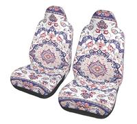 ZSUUGJ Lot de 2 housses de siège de voiture Mandala Paisley à fleurs, faciles à installer et à nettoyer, protègent contre la saleté, l'usure et les taches pour voiture, SUV ou camion