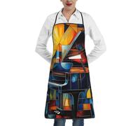 ZSUUGJ Modernist Life Tablier de cuisine imperméable réglable avec poche pour la cuisine, la pâtisserie et les grillades pour homme et femme