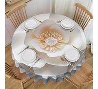 ZSUUGJ Nappe ronde blanche Magnolia Chinoiserie - Lavable et imperméable - Pour salle à manger, réception de mariage, pique-nique et décoration quotidienne