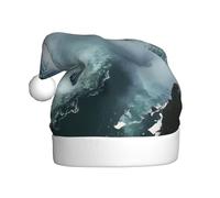 ZSUUGJ Niagara Falls Bonnet de Père Noël en peluche pour adultes, chapeau de vacances doux avec bordure blanche et pompon, accessoire festif réutilisable pour la maison, le bureau et les fêtes