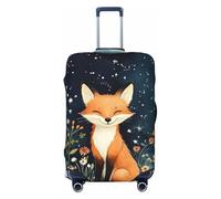 ZSUUGJ Night Sky Fox Housse de protection élastique pour valises de 45,7 à 81,3 cm, Noir , S