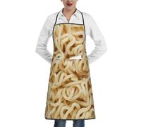 ZSUUGJ Noodles Food Tablier de cuisine imperméable réglable avec poche pour la cuisine, la pâtisserie et le grill, tablier pour homme et femme