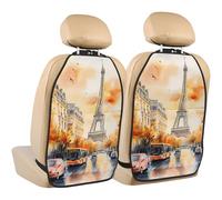ZSUUGJ Paris Tower Peinture Durable Anti-coup de pied de voiture Protecteur PC Tapis imperméable pour voitures, camions et SUV, facile à installer et à nettoyer