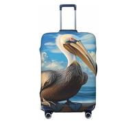ZSUUGJ Pelican Bird Housse de protection élastique pour valises de 45,7 à 81,3 cm, Noir , M