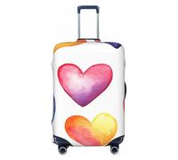 ZSUUGJ Rainbow Love Hearts Protection de bagage élastique anti-poussière et anti-rayures Convient aux valises de 45,7 à 81,3 cm, Noir , M