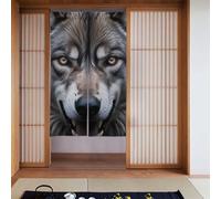 ZSUUGJ Rideau de porte en tissu doux et élégant avec motif loup, séparateur de pièce pour l'intimité et blocage de la lumière, idéal pour le salon, la chambre à coucher, la cuisine, le bureau