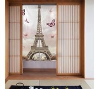 ZSUUGJ Rideau de porte en tissu doux et élégant avec motif Tour Eiffel Paris, séparateur de pièce pour l'intimité et blocage de la lumière, idéal pour le salon, la chambre à coucher, la cuisine, le