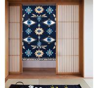 ZSUUGJ Rideau de porte en tissu doux et élégant avec symboles du mauvais œil, séparateur de pièce pour l'intimité et blocage de la lumière, idéal pour le salon, la chambre à coucher, la cuisine, le