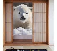 ZSUUGJ Rideau de porte en tissu doux et élégant en forme de bébé ours polaire - Séparateur de pièce pour l'intimité et blocage de la lumière - Idéal pour le salon, la chambre à coucher, la cuisine, le
