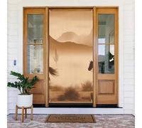 ZSUUGJ Rideau de porte réutilisable motif cactus du désert pour décoration intérieure et extérieure, facile à accrocher pour les fêtes, anniversaires et vacances