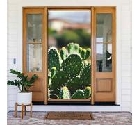 ZSUUGJ Rideau de porte réutilisable motif cactus pour décoration intérieure et extérieure, facile à accrocher pour les fêtes, les anniversaires et les vacances