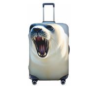 ZSUUGJ Seal Yawn Snow Housse de protection élastique pour bagages, anti-poussière et résistante aux rayures, convient aux valises de 45,7 à 81,3 cm, Noir , S