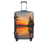 ZSUUGJ Sunrise On The Lake Housse de protection élastique pour bagages, anti-poussière et résistante aux rayures, convient aux valises de 45,7 à 81,3 cm, Noir , XL