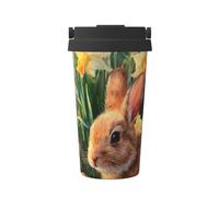 ZSUUGJ Tasse à café isotherme avec anneau de transport rétractable, couvercle étanche à une pression, en acier inoxydable 304