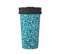 ZSUUGJ Tasse à café isotherme turquoise sarcelle avec anneau de transport rétractable, couvercle étanche à une pression, en acier inoxydable 304