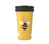 ZSUUGJ Tasse de voyage portable en acier inoxydable avec motif nid d'abeille - Gobelet isotherme pour boissons chaudes et froides avec couvercle anti-fuite, tasse à café pour le bureau, la voiture et