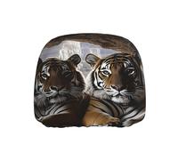 ZSUUGJ Tiger In Cave Housse universelle pour appuie-tête de siège de voiture réglable en tissu doux facile à installer et durable