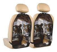 ZSUUGJ Tiger In Cave Protection de siège de voiture durable Anti-coup de pied Tapis imperméable pour voitures, camions et SUV, facile à installer et à nettoyer
