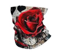 ZSUUGJ Valentine Cache-cou en forme de cœur avec roses Protection UV Bandana, Cagoule pour le sport, le cyclisme, la course à pied, la randonnée