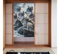 ZSUUGJ Wolf Pack Rideau de porte en tissu doux et élégant, séparateur de pièce pour l'intimité et blocage de la lumière, idéal pour salon, chambre à coucher, cuisine, bureau