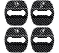ZSWXDJIZN 4 Pièces Couverture Serrure Porte Voiture pour Alfa Romeo Junior, Protection de Couvercle de Serrure de Porte de Voiture en Acier Inoxydable,Carbon Fiber