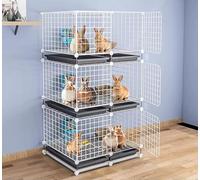 ZSXZCBDQ Cage À Lapin D'intérieur, Cage À Lapin avec Plateau Coulissant, Conception Cryptée Et Épaissie,(White,75 * 39 * 142cm)