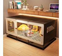 ZSXZCBDQ Cage À Lapin Transparente Moulée par Injection avec Plateau Coulissant, Cage À Lapin D'intérieur pour Petits Animaux,(Black,105 * 45 * 45cm)
