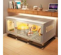ZSXZCBDQ Cage À Lapin Transparente Moulée par Injection avec Plateau Coulissant, Cage À Lapin D'intérieur pour Petits Animaux,(White,105 * 45 * 45cm)