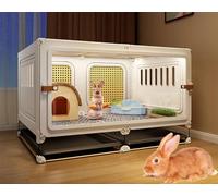 ZSXZCBDQ Cage De Lapin Luxueuse, Clôture De Cochon d'Inde, Clôture Transparente Haute Définition pour Chien/Chat, Porte Coulissante Nouvellement Améliorée,(Package 3)