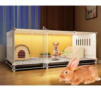 ZSXZCBDQ Cage De Lapin Luxueuse, Clôture De Cochon d'Inde, Clôture Transparente Haute Définition pour Chien/Chat, Porte Coulissante Nouvellement Améliorée,(Package 4)