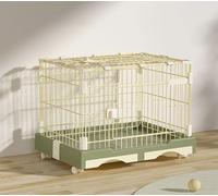 ZSXZCBDQ Cage pour Chat, Cage Intérieure pour Lapins, Niche pour Animaux De Compagnie avec Deux Plateaux De Nettoyage Et Roues(Green,72 * 47 * 55cm)