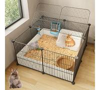 ZSXZCBDQ Clapier À Lapin D'intérieur Bricolage, Clôture De Jardin en Fil Métallique Portable Intérieure Et Extérieure, Grand Espace Sportif(Black,74 * 74 * 39cm)