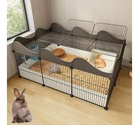 ZSXZCBDQ Clapier À Lapin D'intérieur Bricolage, Clôture De Jardin en Fil Métallique Portable Intérieure Et Extérieure, Grand Espace Sportif(Black,109 * 74 * 49cm)
