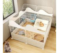 ZSXZCBDQ Clapier À Lapin D'intérieur Bricolage, Clôture De Jardin en Fil Métallique Portable Intérieure Et Extérieure, Grand Espace Sportif(White,74 * 74 * 49cm)