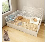 ZSXZCBDQ Clapier À Lapin D'intérieur Bricolage, Clôture De Jardin en Fil Métallique Portable Intérieure Et Extérieure, Grand Espace Sportif(White,109 * 74 * 39cm)