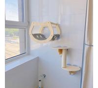 ZSXZCBDQ Etagere pour Chat avec Sisal et Capsule Spatiale - Étagères pour Chat, Tour d'escalade pour Maison et Chatterie, Installation À Ventouse Antidérapante(42 * 31 * 10/2)