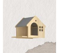 ZSXZCBDQ Tonneau Griffoir Chat, Arbre À Chat Mural avec Étagères, Perchoirs, Pont, Griffoir et Meubles d'intérieur en Bois pour Chatons.(45x30x35cm3)