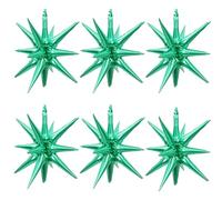 ZSYLYTKV Lot de 6 ballons en aluminium forme d'étoile verte à 14 pointes en Mylar 4D pour Noël, anniversaire, mariage, feux d'artifice (vert)