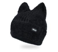ZSYTF Bonnet tricoté tendance avec oreilles de chat pour femme - Bonnet chaud - Chapeau de ski en plein air - Coupe-vent, Noir, taille unique