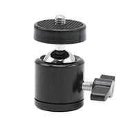ZSYTF Mini trépied à rotule rotatif à 360° pour montage sur trépied, adaptateur de tête sphérique pour appareil photo, trou de vis de 1/4", noir, pour appareils photo reflex numériques, caméscopes,