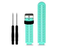 Zszcxd souple en silicone de remplacement montre Band pour Garmin Forerunner 230/235/220/620/630/735 Smart Watch, 01 Teal & Black