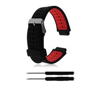 ZSZCXD Souple en Silicone de Remplacement Montre Band pour Garmin Forerunner 230/235/220/620/630/735 Smart Watch, 02 Black & Red