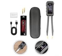 ZT-MD1 Pince à épiler numérique LCR mètre pour composants SMD, testeur automatique avec 100 Hz à 10 kHz, rechargeable de type C (ZT-MD1 + 2 pinces)