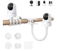 ZT-NET Support Flexible pour caméra pour Ring, Blink, Eufy, Google Nest, Wyze, Arlo et Autres caméras d'intérieur et d'extérieur avec Trou fileté 1/4, sans Outils ni dommages au Mur, Blanc