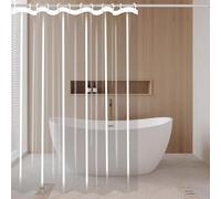 ZTAOPSH Rideau Douche 130 x 150 cm Anti Moisissure et Imperméable Imperméable Rideaux de Salle de Bain avec Œillets Métalliques et Crochets pour Pièce Humide, Jardin, Extérieur, Couleur Transparente