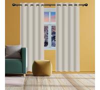 ZTAOPSH Rideau Occultant Thermiques 166 x 207 cm 100% Lumiere Bloquer Anti Chaleur, Anti-UV Isolation Thermique Fenêtre Rideaux Installation Facile pour Salon Chambre, Beige