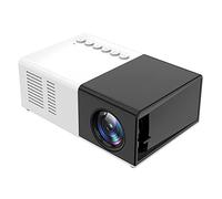 ZTBGY Mini projecteur, projecteur de dessin animé portable, cadeau pour enfants, projecteur de film en plein air, adapté pour les films home cinéma, avec interface HDMI USB et télécommande (noir et blanc)