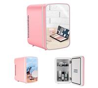 ZTBGY Mini réfrigérateur de beauté avec miroir lumineux, miroir de courtoisie tactile pour voiture, 5 L, petit réfrigérateur portable pour le bureau, la chambre, la voiture, les voyages, les soins de